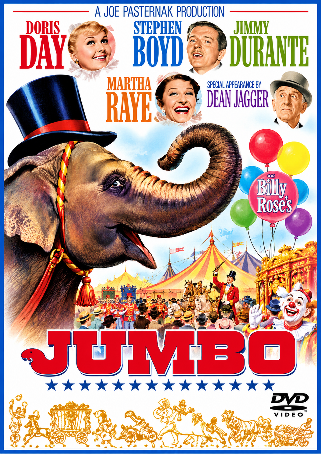BILLY ROSES JUMBO (1962) Doris Day, Stephen Boyd, Jimmy Durante, Martha Raye and Dean Jagger - PUBLIC DOMAIN DVD ONLY NO CASE