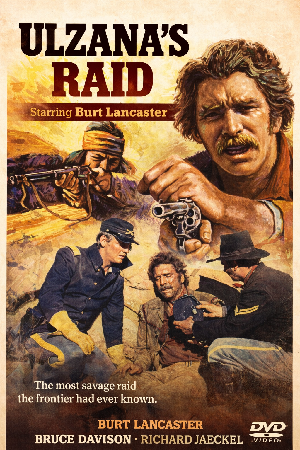 ULZANA'S RAID (1972) - Burt Lancaster,Bruce Davison,Richard Jaeckel,Joaquín Martínez - Public Domain DVD NO CASE