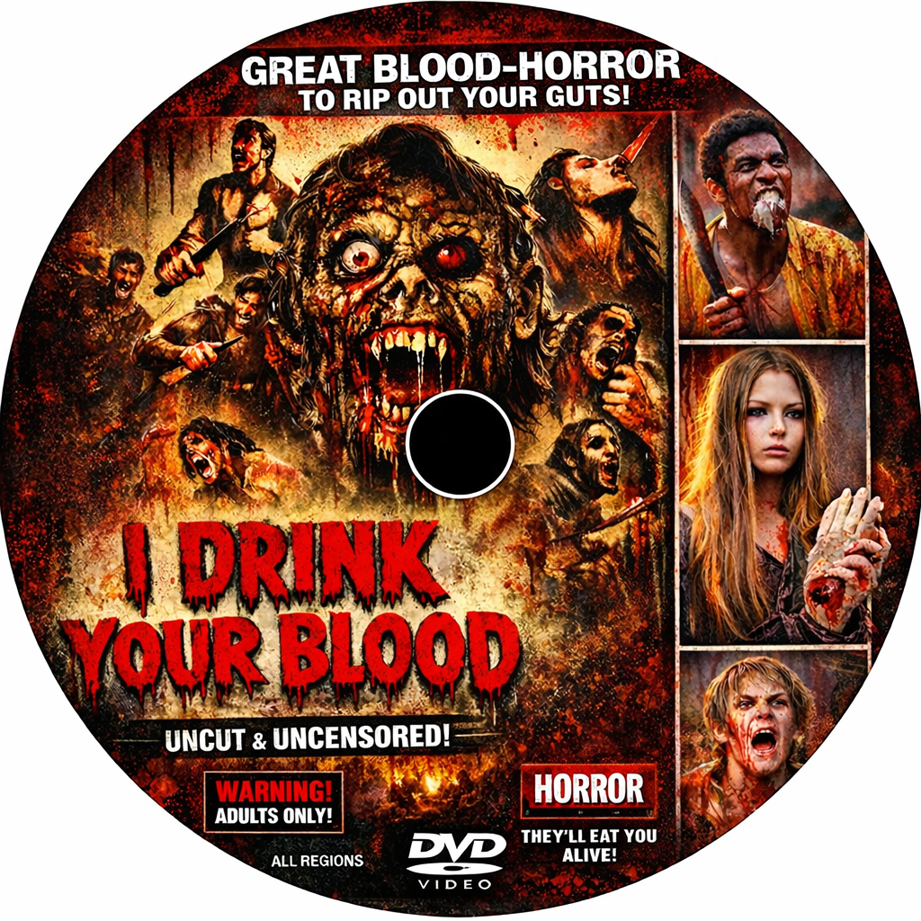 I DRINK YOUR BLOOD  (1970) B MOVIE HORROR - Public Domain DVD NO CASE