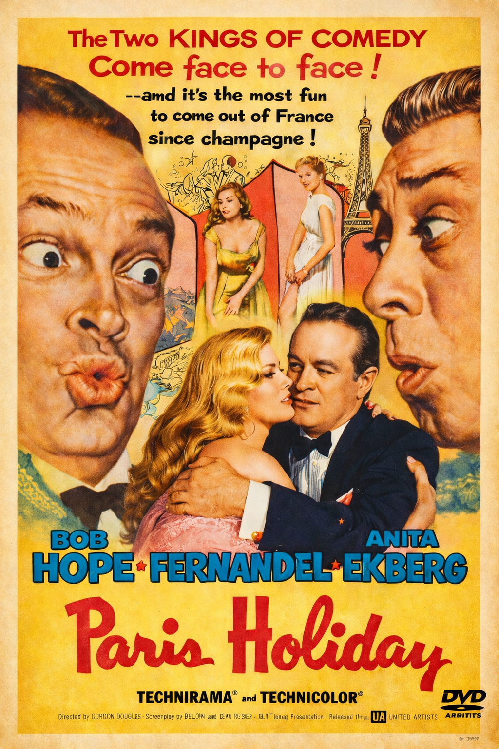 PARIS HOLIDAY (1958) Bob Hope ,Fernandel Anita Ekberg ,Martha Hyer - DVD Public Domain DVD NO CASE
