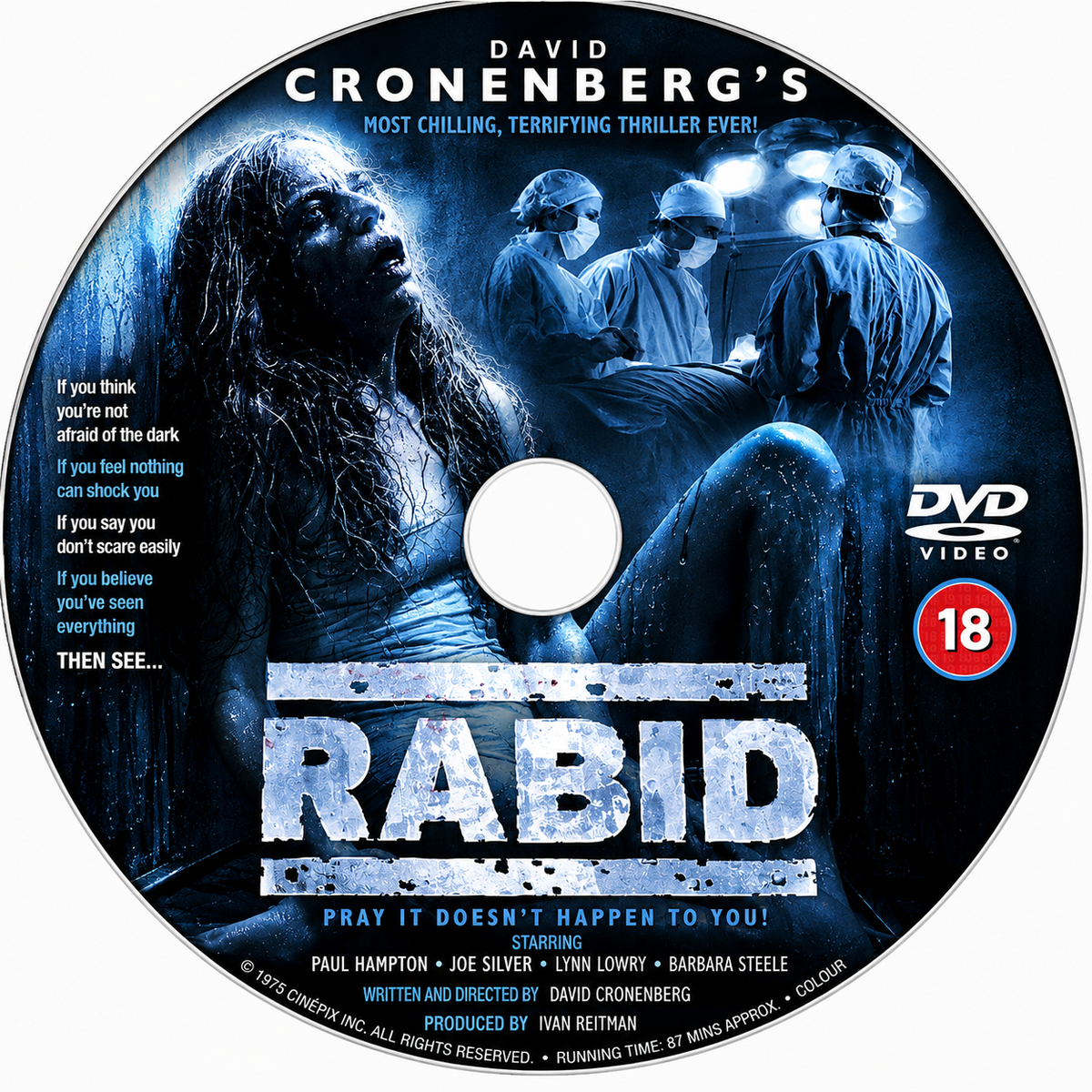 RABID(1977) Starring - Marilyn Chambers, Frank Moore, Joe Silver, Howard Ryshpan - DVD NO CASE