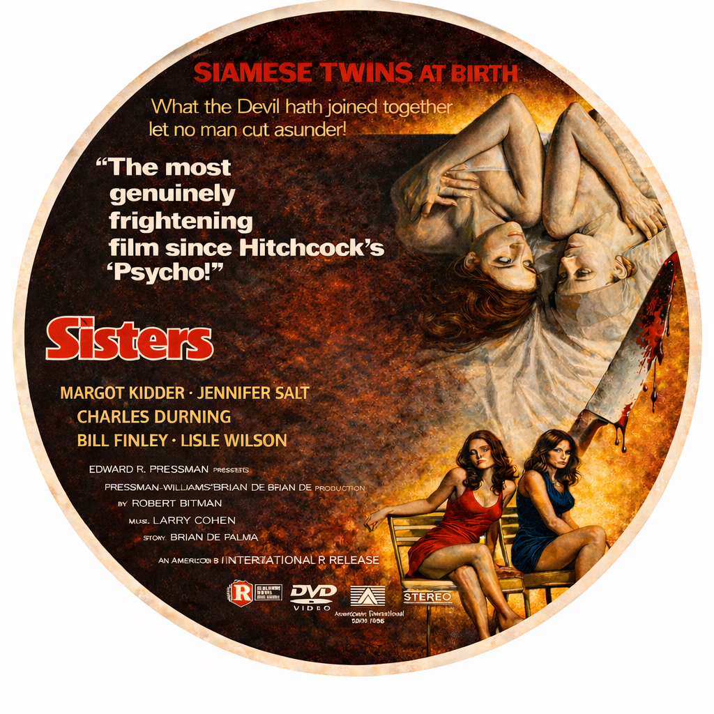 SISTERS (1972) Margot Kidder and Lisle Wilson - Public Domain DVD NO CASE