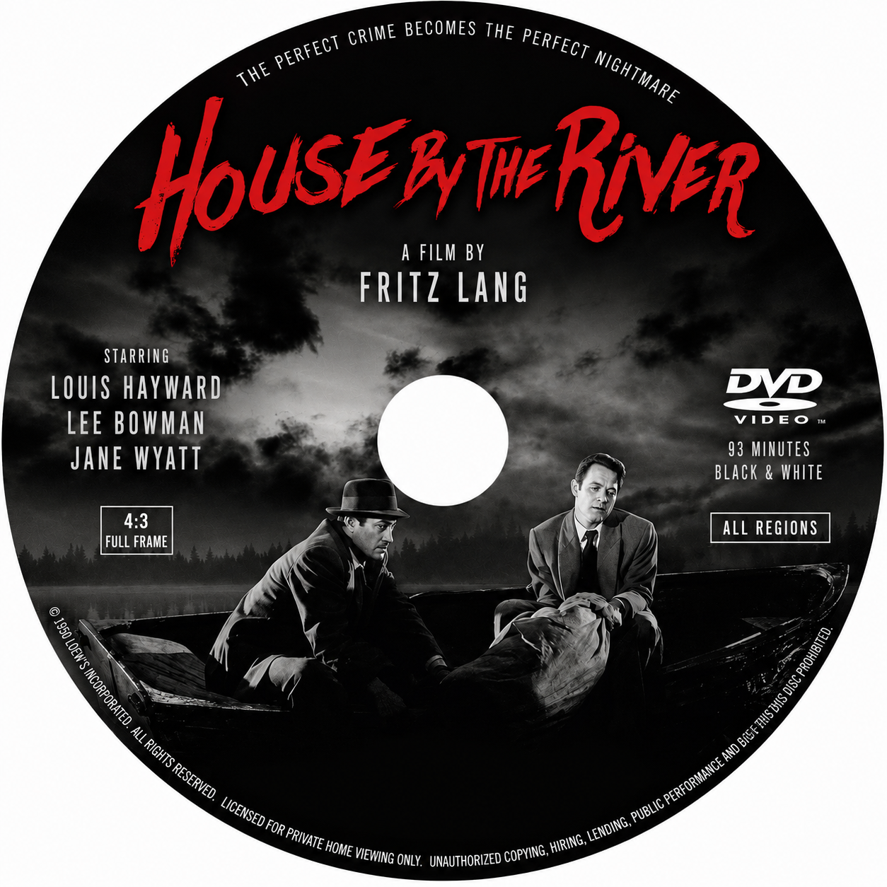 HOUSE BY THE RIVER (1950) Jane Wyatt, Louis Hayward - Public Domain DVD NO CASE