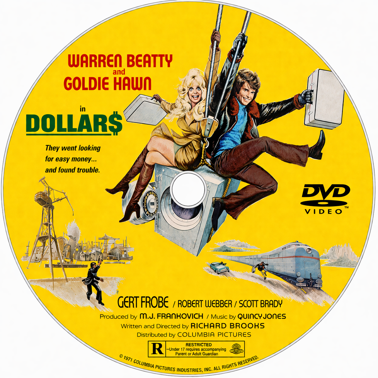 $ DOLLARS (1971) Goldie Hawn, Warren Beatty, Public Domain DVD NO CASE