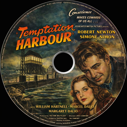 TEMPTATION HARBOUR  (1947) Robert Newton, Public Domain DVD NO CASE RARE !