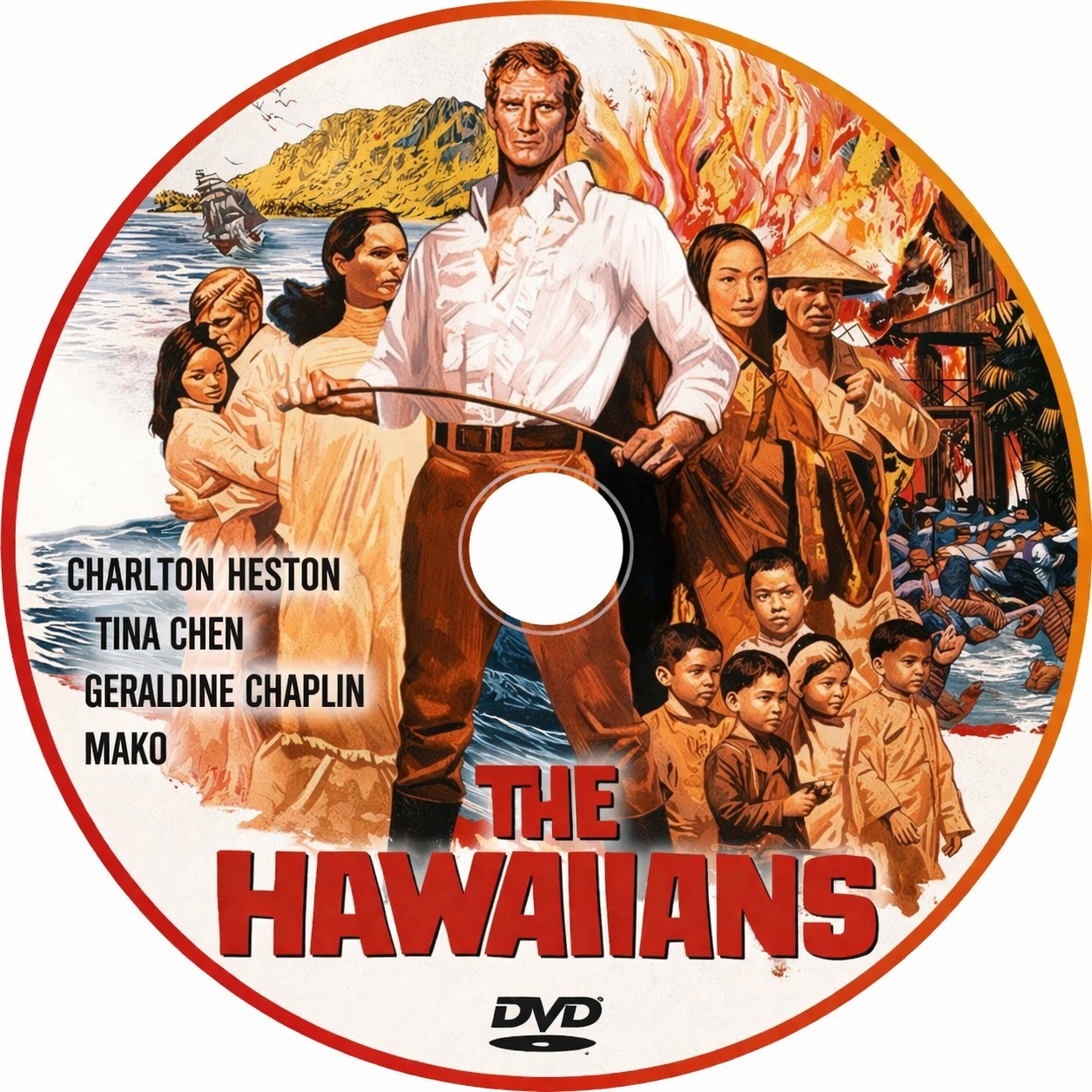 HAWAIIANS  (1970) Charlton Heston - Public Domain Movie DVD NO CASE