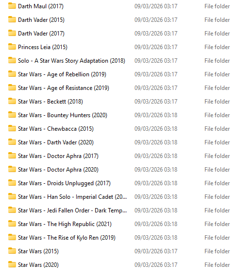 STAR WARS - ONE MASSIVE COLLECTION - COMICS-MAGAZINES-AUDIO BOOKS - ON USB