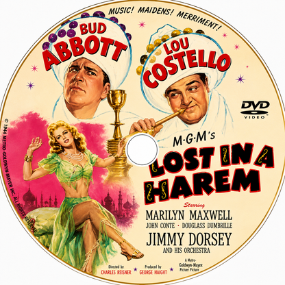 ABBOTT & COSTELLO - LOST IN A HAREM (1944)  Bud Abbott, Lou Costello, Marilyn Maxwell, John Conte, Douglass Dumbrille - Public Domain Movie DVD NO CASE