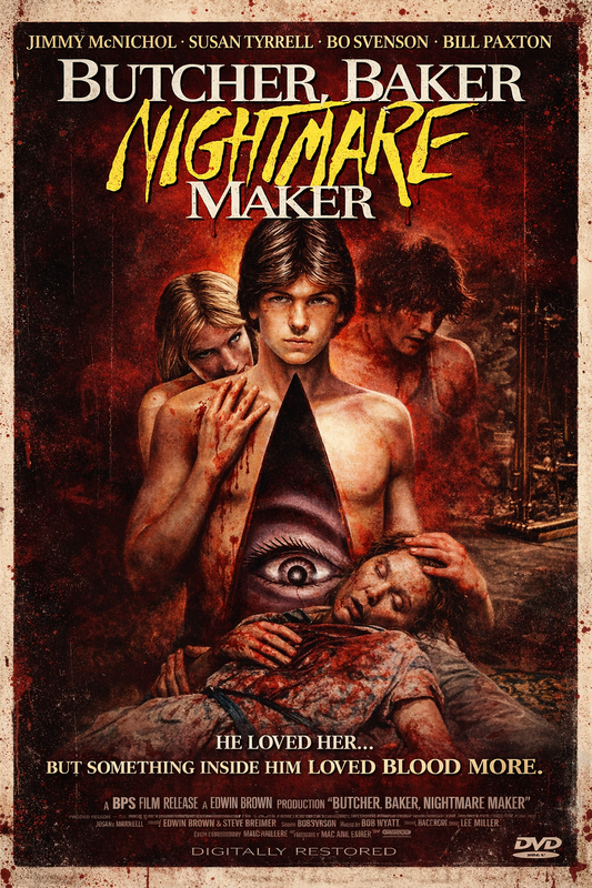 BUTCHER BAKER NIGHTMARE MAKER (1981) - Bill Paxton - Public Domain DVD NO CASE