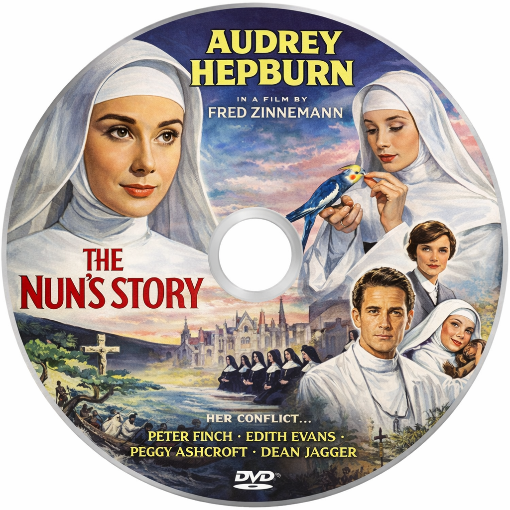 THE NUN'S STORY (1959) Audrey Hepburn ,Peter Finch ,Edith Evans ,Peggy Ashcroft ,Dean Jagger - DVD Public Domain DVD NO CASE