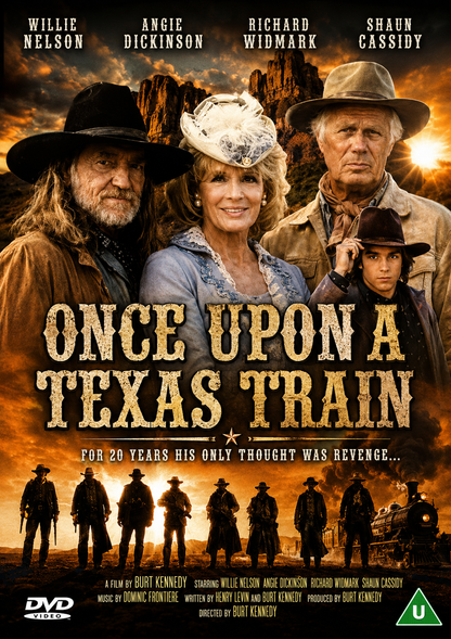 ONCE UPON A TEXAS TRAIN (1988) Willie Nelson,Richard Widmark,Shaun Cassidy,Chuck Connors,Ken Curtis - Public Domain DVD NO CASE RARE !