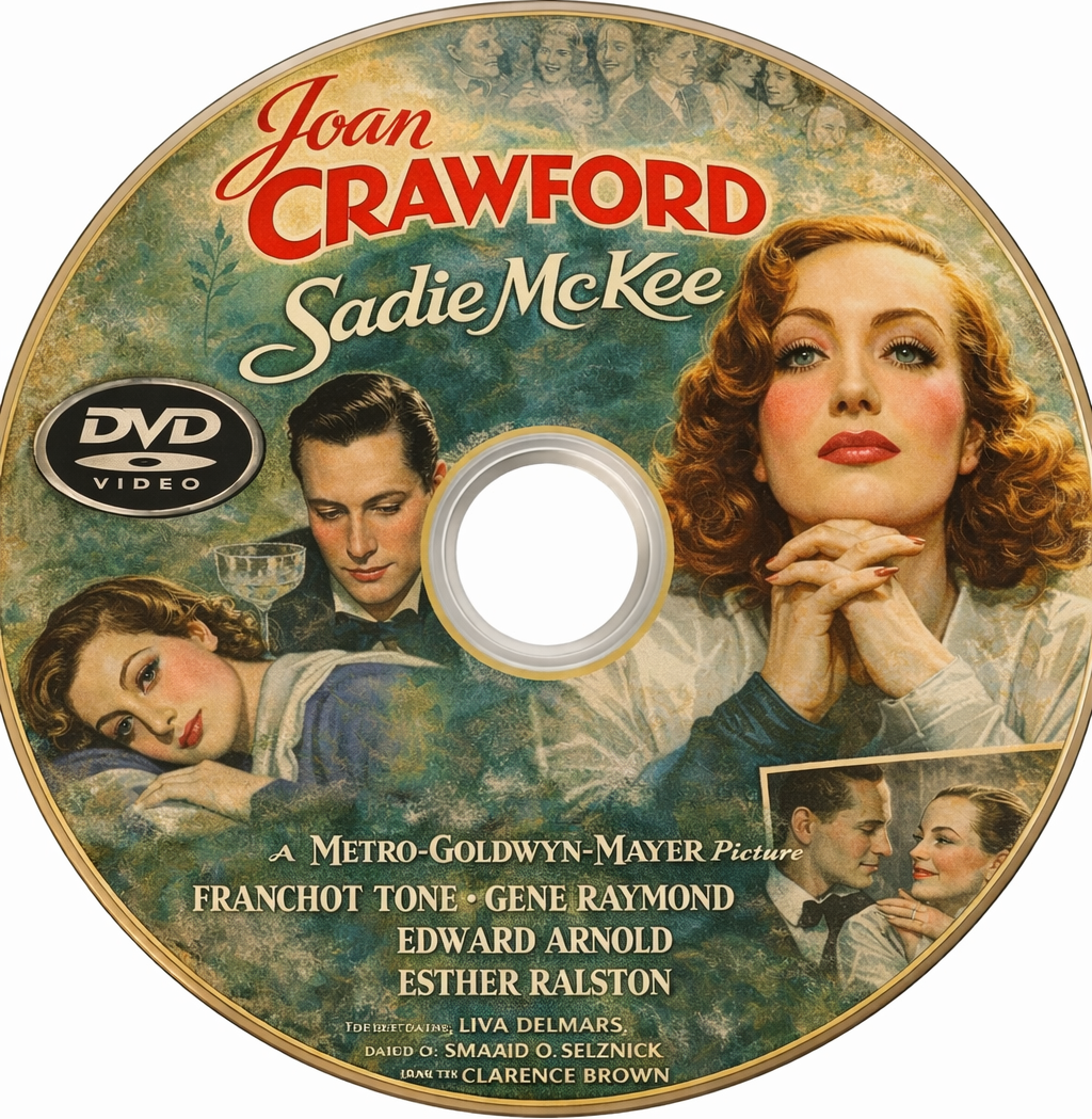 SADIE MCKEE (1934)  Joan Crawford,Gene Raymond,Franchot Tone - Public Domain DVD NO CASE RARE !