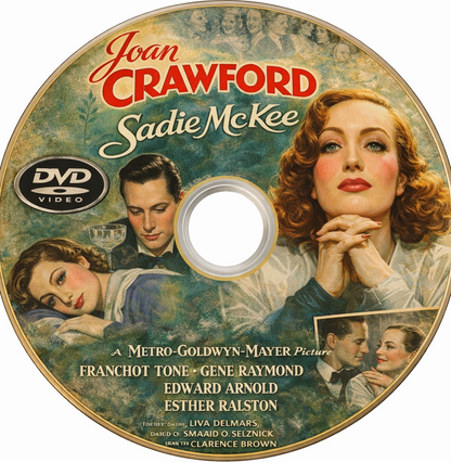 SADIE MCKEE (1934)  Joan Crawford,Gene Raymond,Franchot Tone - Public Domain DVD NO CASE RARE !