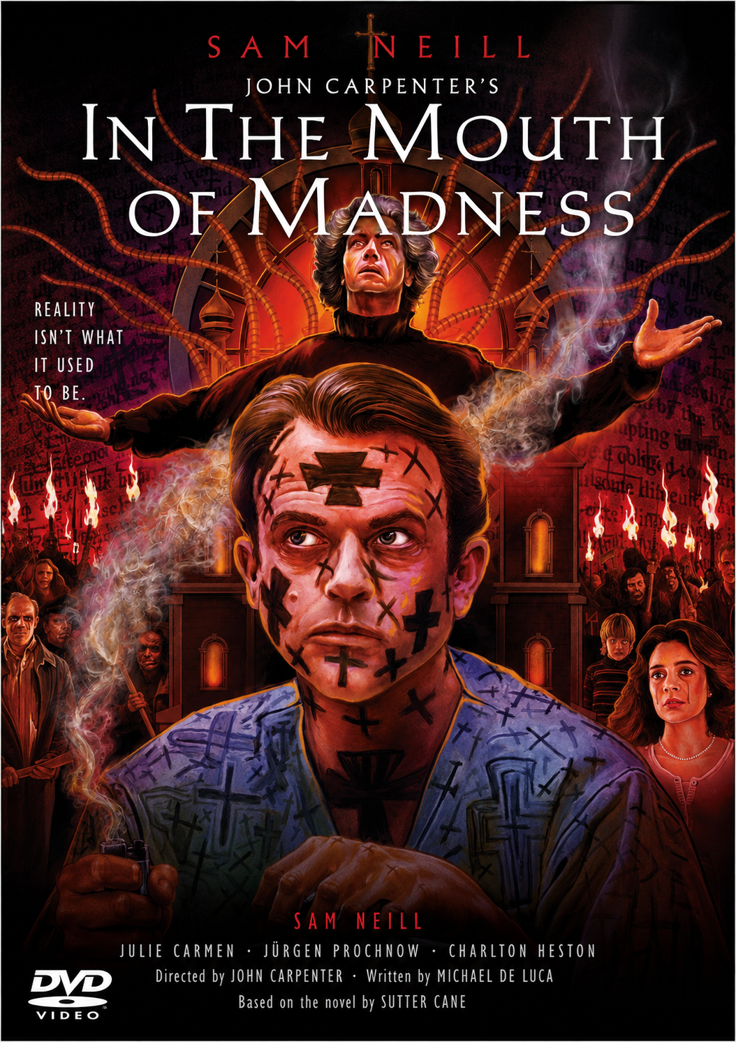 IN THE MOUTH OF MADNESS (1994) Sam Neill, Julie Carmen, Jürgen Prochnow, Charlton Heston - DVD NO CASE