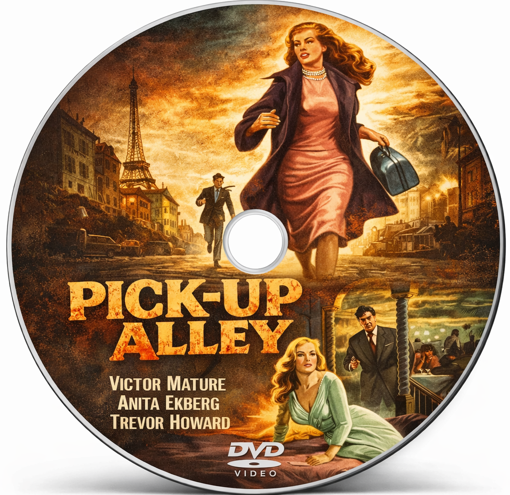 PICK UP ALLEY (1957) Andre Morell Anita Ekberg - DVD-Public Domain DVD NO CASE