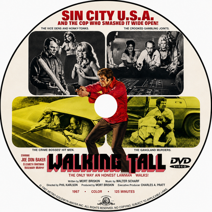 WALKING TALL (1973) Joe Don Baker, Elizabeth Hartman, Rosemary Murphy, Felton Perry, Noah Beery Jr - DVD NO CASE