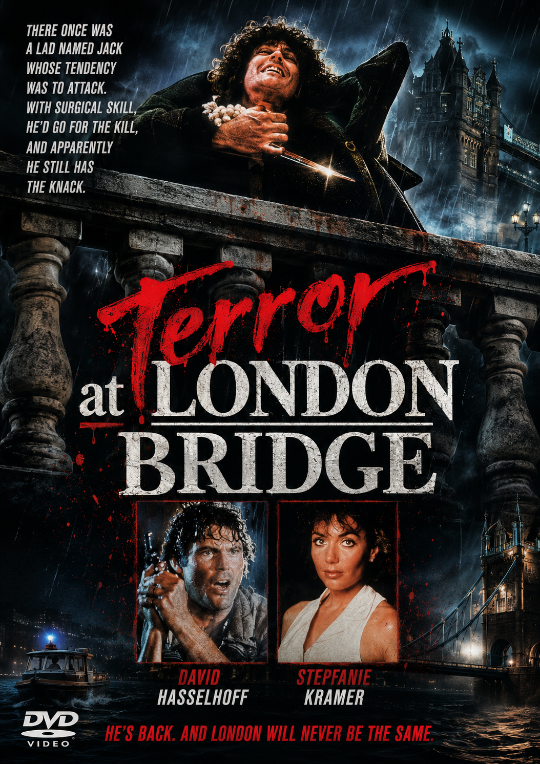 TERROR AT LONDON BRIDGE (1985) David Hasselhoff, Stepfanie Kramer, Randolph Mantooth, Adrienne Barbeau, Rosemary Forsyth  - DVD NO CASE