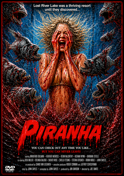 PIRANHA (1978) Bradford Dillman, Heather Menzies, Kevin McCarthy, Keenan Wyn - Public Domain Movie DVD NO CASE