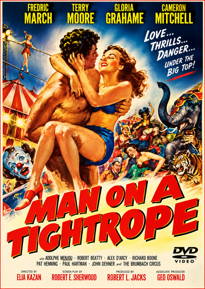 MAN ON A TIGHTROPE (1953) Fredric March, Terry Moore, Gloria Grahame, Cameron Mitchell - PUBLIC DOMAIN DVD ONLY NO CASE