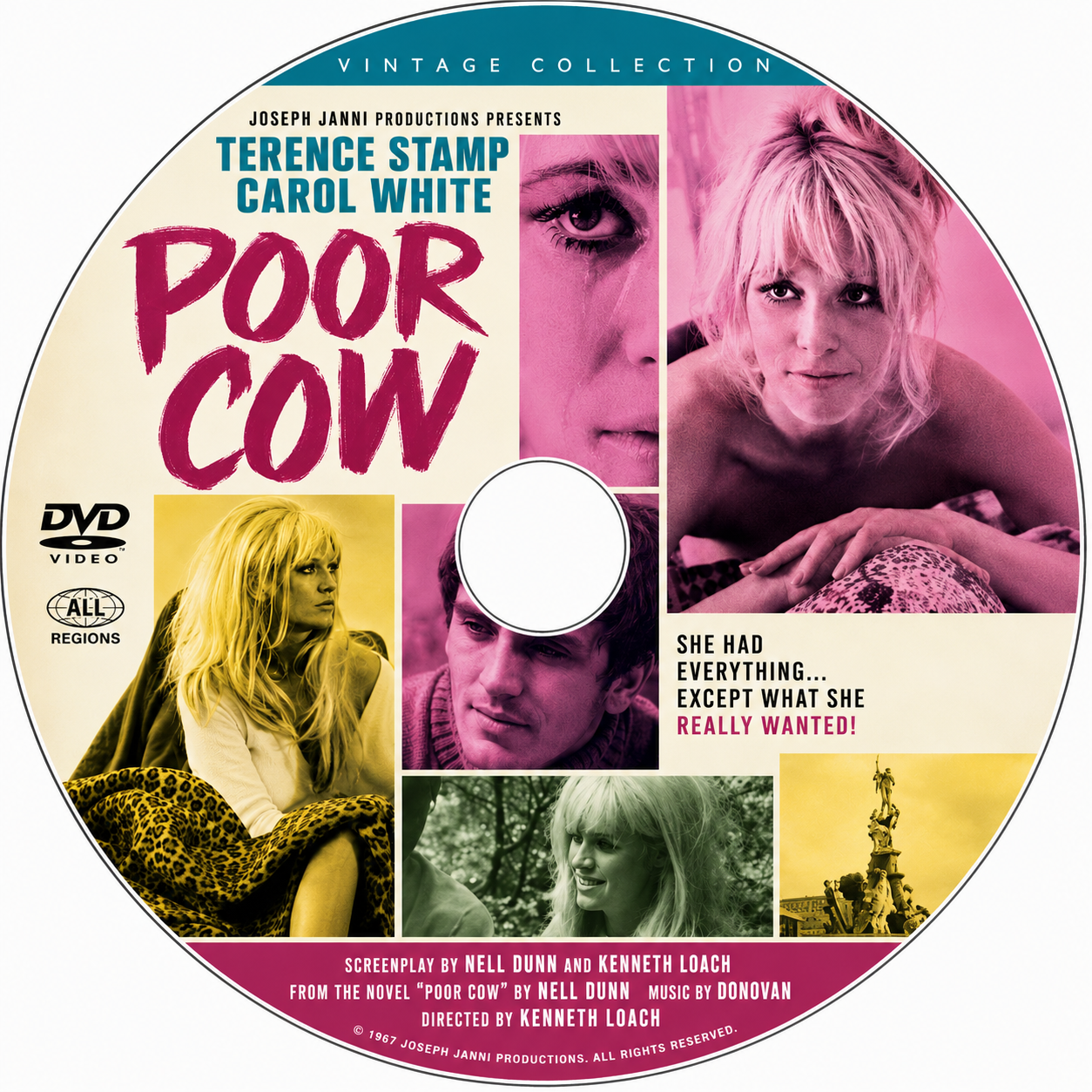 POOR COW (1967) Terence Stamp,Carol White - PUBLIC DOMAIN DVD ONLY NO CASE