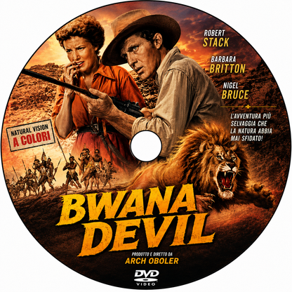 BWANA DEVIL (1952) Robert Stack, Barbara Britton, Nigel Bruce - Public Domain Movie DVD NO CASE