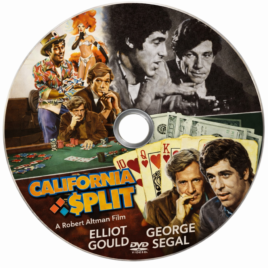 CALIFORNIA SPLIT (1974) Starring - George Segal, Elliott Gould  - Public Domain Movie DVD NO CASE