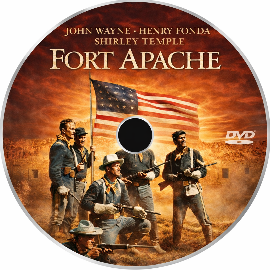 FORT APACHE  (1948) JOHN WAYNE - HENRY FORD - Public Domain DVD NO CASE