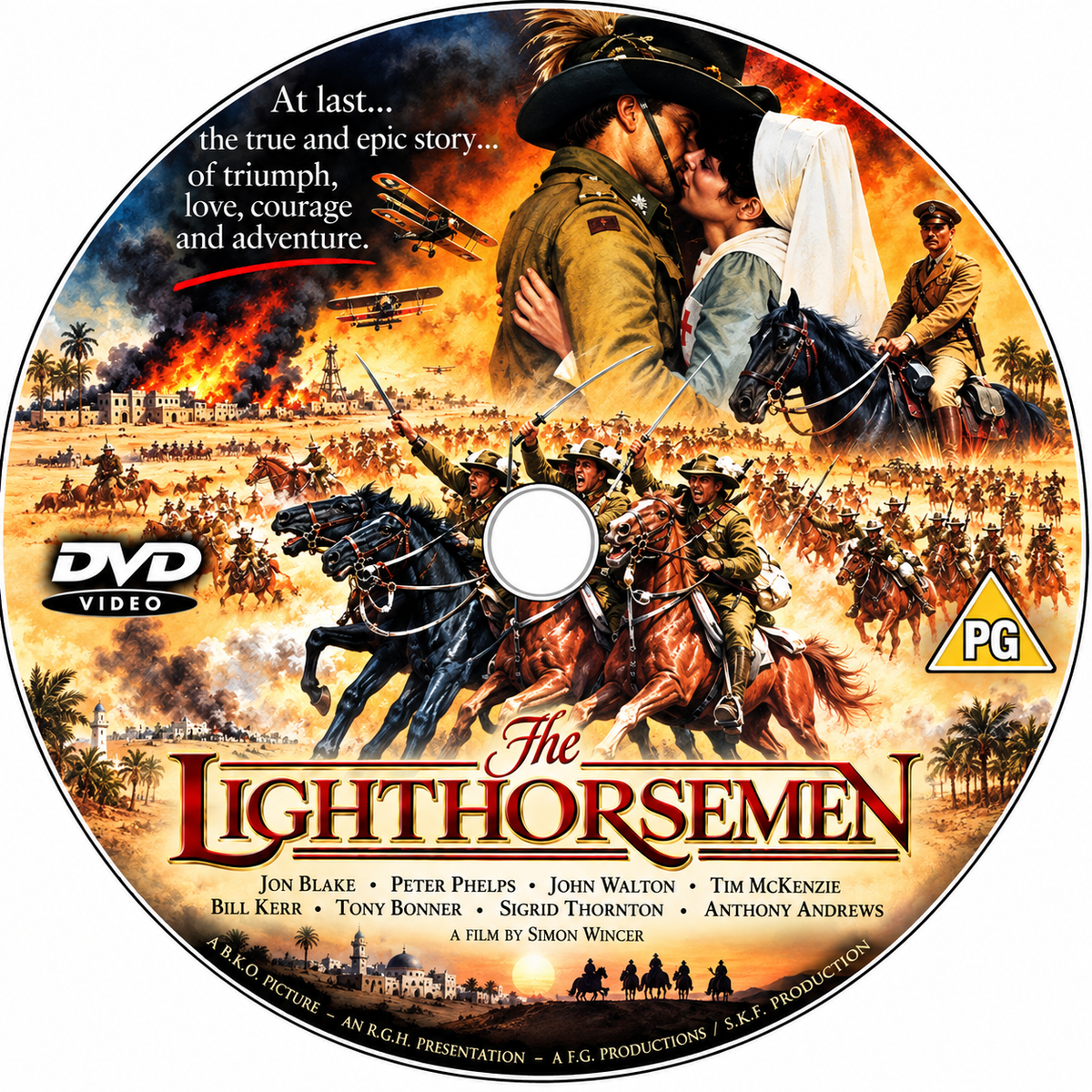 THE LIGHTHORSEMAN (1987) Starring - Peter Phelps • Nick Waters • John Larking • John Heywood • Sigrid Thornton • Anthony Andrews• DVD NO CASE