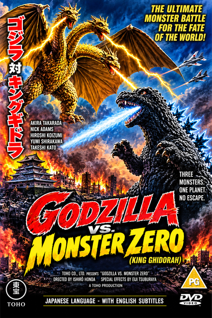 Godzilla vs. Monster Zero (1965) Akira Takarada • Nick Adams • Kumi Mizuno • Keiko Sawai • Jun Tazaki • Akira Kubo • Yoshio Tsuchiya  - Public Domain Movie DVD NO CASE