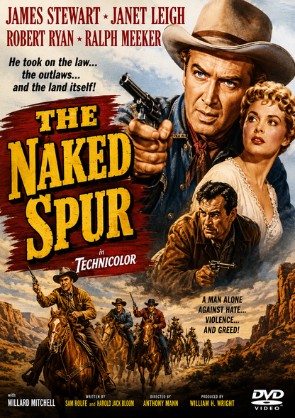 THE NAKED SPUR (1953) John Wayne, Ray Milland, Paulette Goddard, Raymond Massey, Lynne Overman, Robert Preston, Susan Hayward - DVD NO CASE