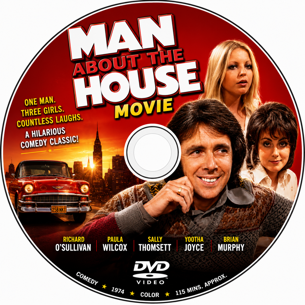 MAN ABOUT THE HOUSE (PG) Richard O`Sullivan, Paula Wilcox ,Sally Thomsett - PUBLIC DOMAIN DVD NO CASE