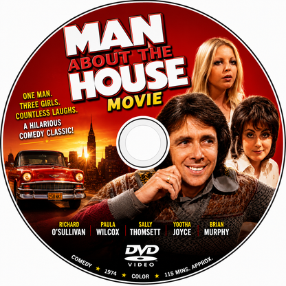 MAN ABOUT THE HOUSE (PG) Richard O`Sullivan, Paula Wilcox ,Sally Thomsett - PUBLIC DOMAIN DVD NO CASE