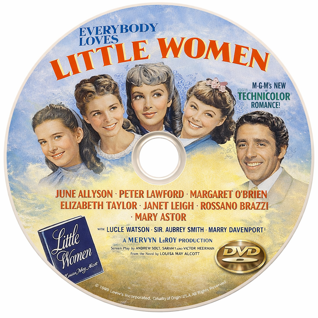 LITTLE WOMEN (1949) June Allyson,Elizabeth Taylor - Public Domain DVD NO CASE