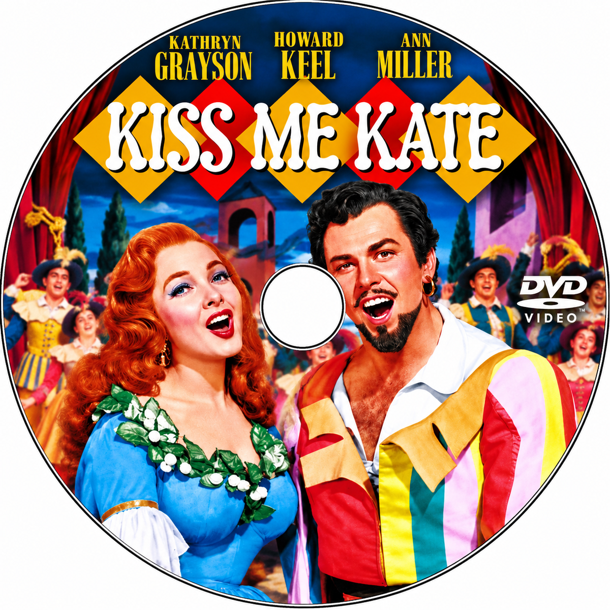 KISS ME KATE (1953) Kathryn Grayson, Howard Keel, Ann Miller, James Whitmore, Kurt Kasznar, Keenan Wynn, Bobby Van, Tommy Ral - PUBLIC DOMAIN DVD ONLY NO CASE