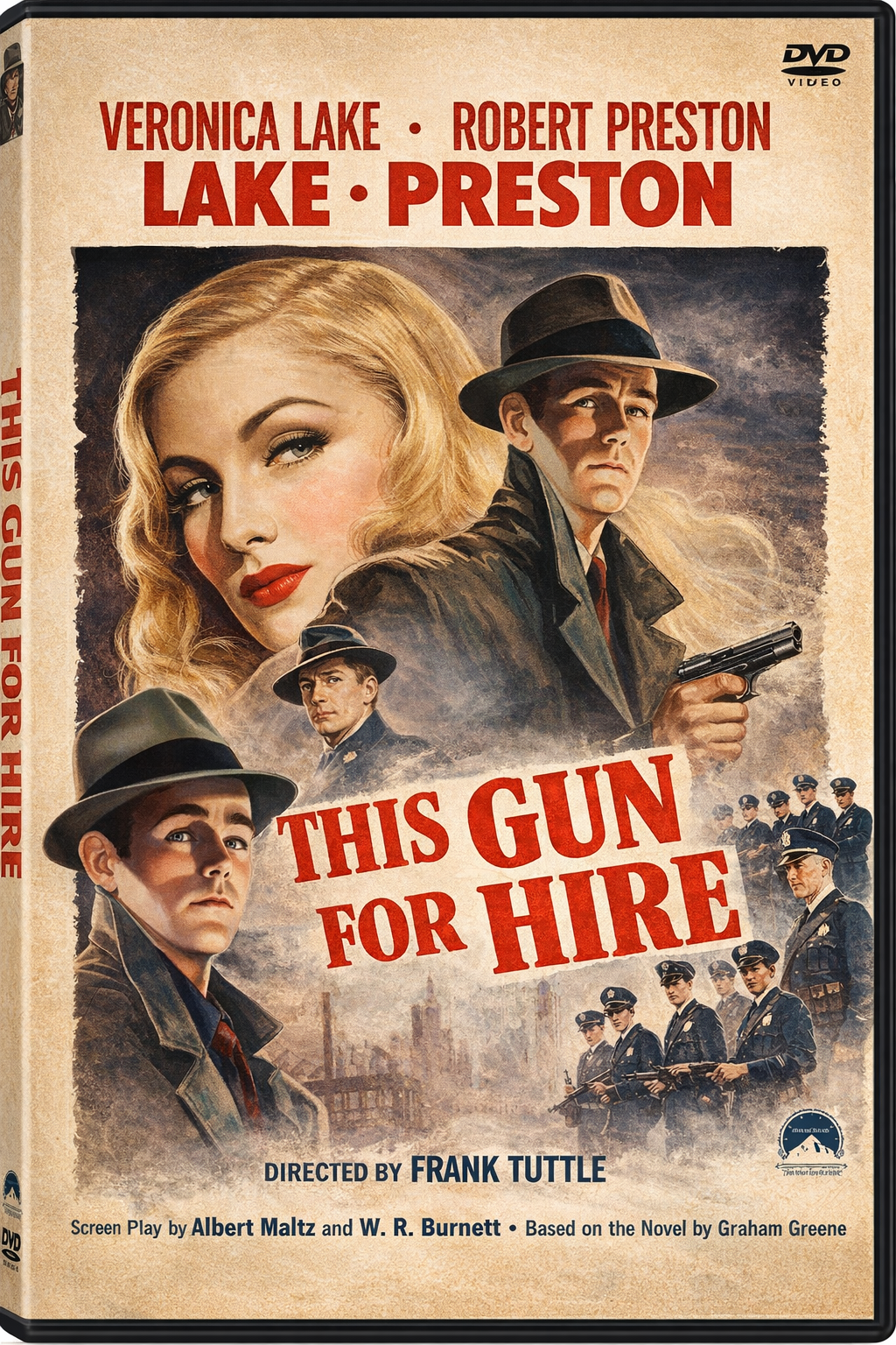 THIS GUN FOR HIRE- 1942 DVD - Alan Ladd- Public Domain DVD NO CASE