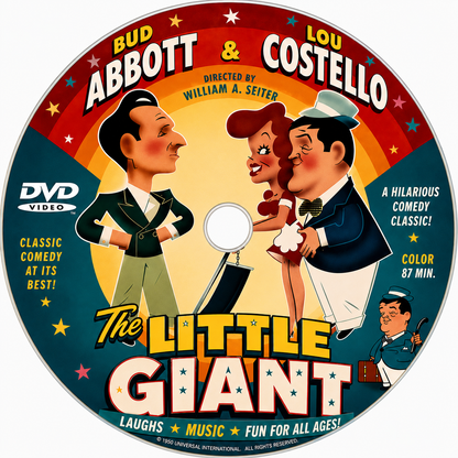 THE LITTLE GIANT  (1943) Bud Abbott, Lou Costello, Brenda Joyce, Jacqueline deWit, Margaret Dumont - VERY RARE DELETED TITLE ! - DVD NO CASE