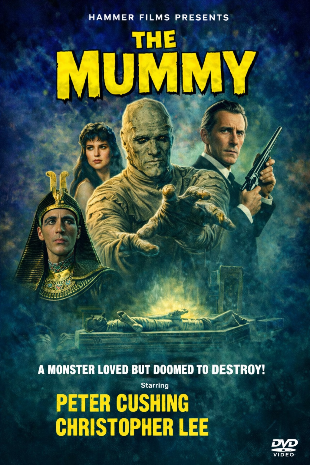 THE MUMMY (1959) Peter Cushing,Christopher Lee,Yvonne Furneaux - PUBLIC DOMAIN DVD ONLY NO CASE