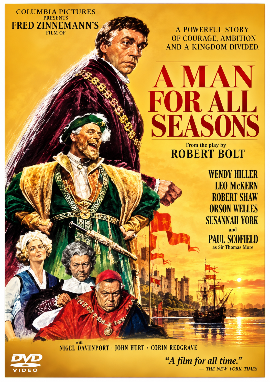 A MAN FOR ALL SEASONS (1966) Paul Scofield, Wendy Hiller, Leo McKern, Robert Shaw, Orson Welles, Susannah York, Nigel Davenport, Corin Redgrave , John Hurt• - DVD NO CASE