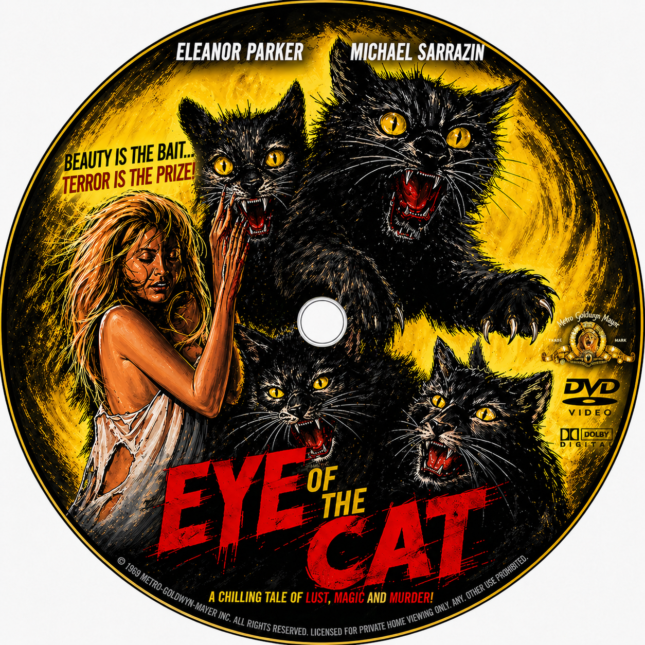 EYE OF THE CAT (1969) Michael Sarrazin, Gayle Hunnicutt ,Eleanor Parker - Public Domain Movie DVD NO CASE