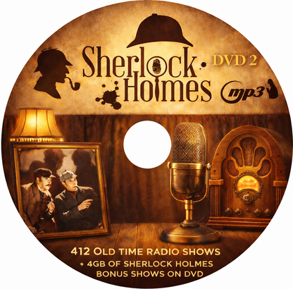 SHERLOCK HOLMES 412 OLD TIME RADIO SHOWS+4GB BONUS SHERLOCK MP3 Audio DVDROMs