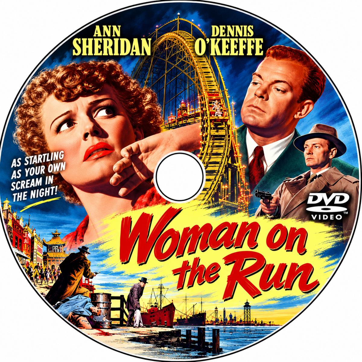WOMAN ON THE RUN (1950)  Ann Sheridan, Dennis O'Keefe, Robert Keith, Ross Elliott, Frank Jenks and John Qualen - PUBLIC DOMAIN DVD ONLY NO CASE