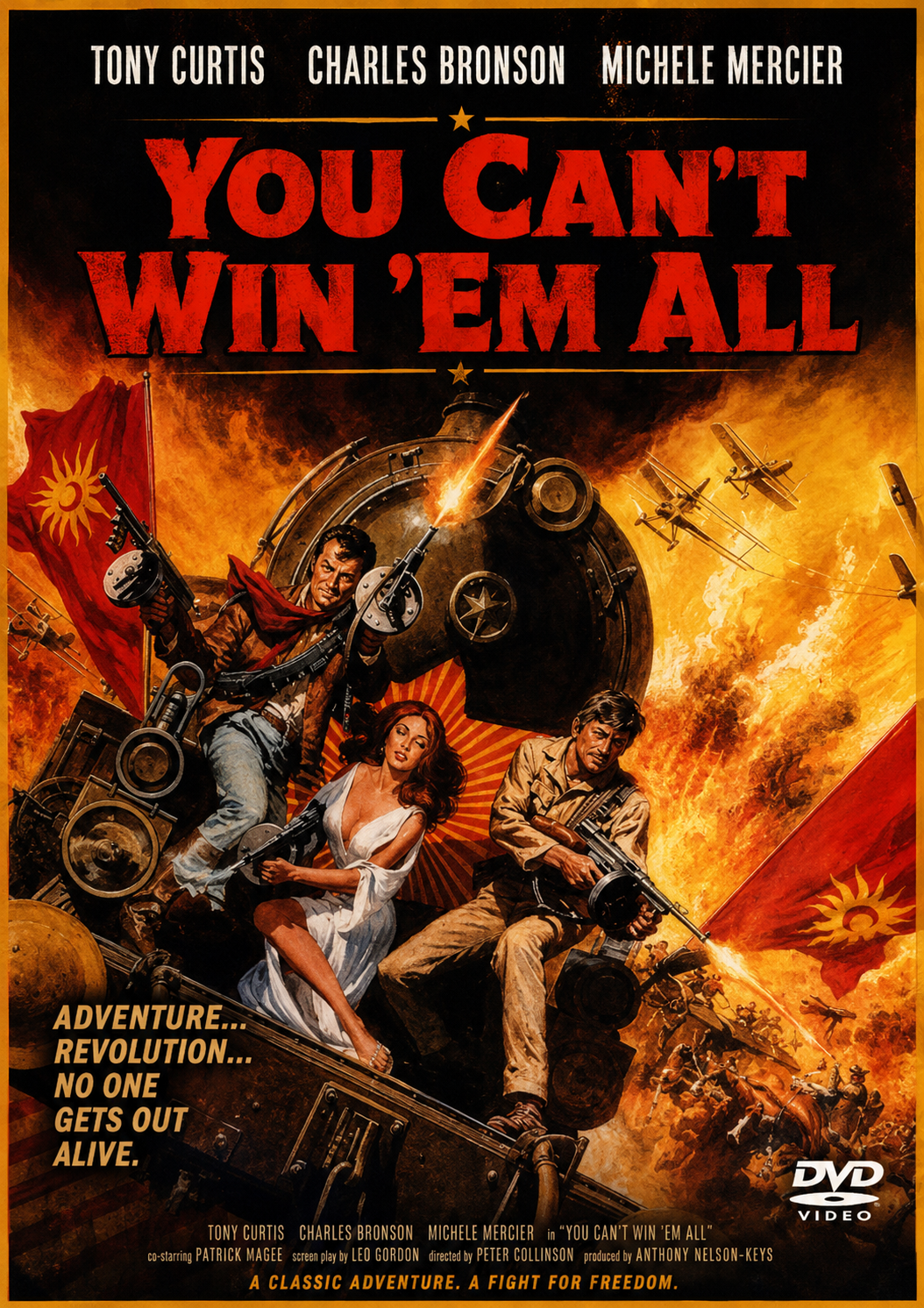 YOU CAN'T WIN 'EM ALL (1970) Tony Curtis,Charles Bronson,Michèle Mercier,Patrick Magee - Public Domain DVD NO CASE