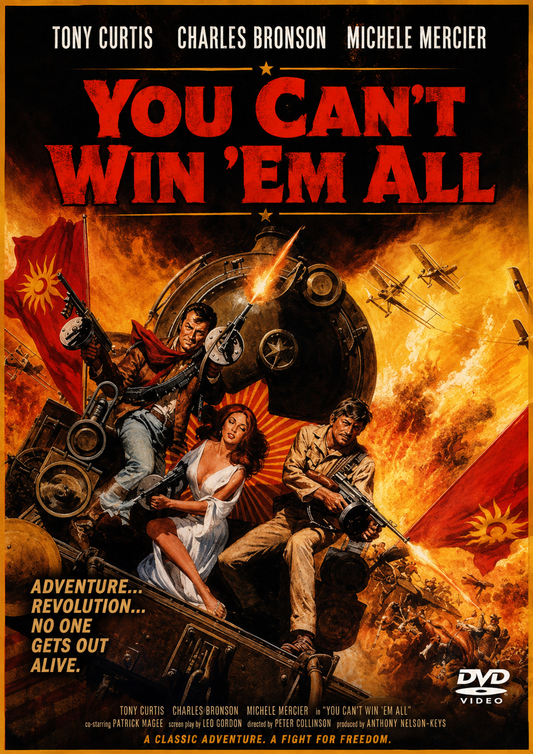 YOU CAN'T WIN 'EM ALL (1970) Tony Curtis,Charles Bronson,Michèle Mercier,Patrick Magee - Public Domain DVD NO CASE
