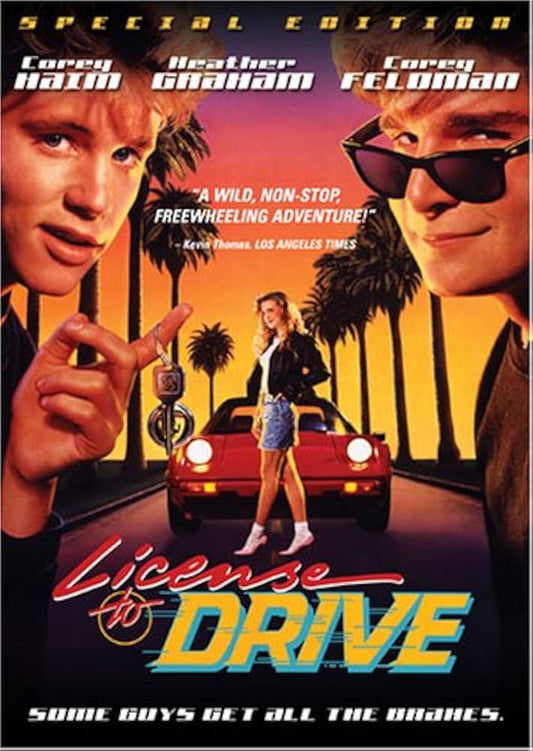 LICENSE TO DRIVE (1988)  Corey Haim, Corey Feldman, Carol Kane, Richard Masur, Heather Graham - Public Domain DVD NO CASE
