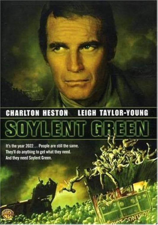 SOYLENT GREEN (1973) Charlton Heston,Leigh Taylor-Young,Chuck Connors,Joseph Cotten,Brock Peters,Paula Kelly,Edward G. Robinson - Public Domain DVD NO CASE RARE !