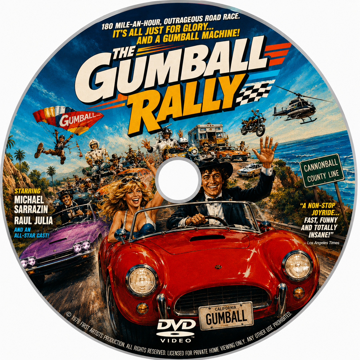 THE GUMBALL RALLY  (1976) Gary Busy - Public Domain DVD NO CASE