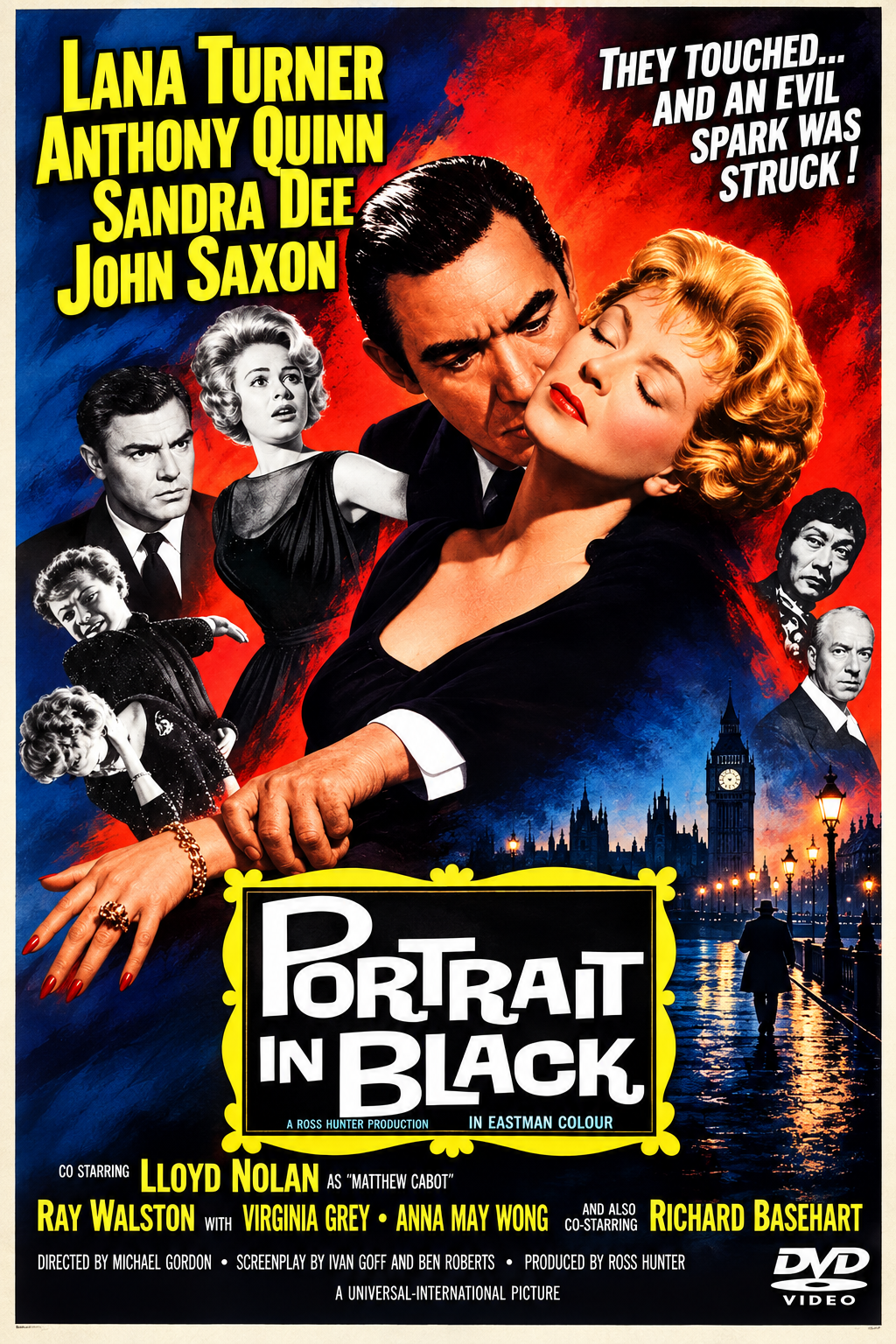 PORTRAT IN BLACK (1960) Lana Turner, Richard Basehart, Anthony Quinn, Sandra Dee, John Saxon - PUBLIC DOMAIN DVD ONLY NO CASE