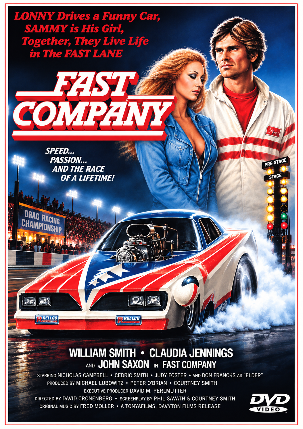 FAST COMPANY (1979) William Smith • Claudia Jennings • John Saxon • Nicholas Campbell • DVD NO CASE