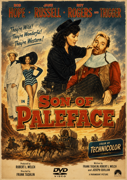 SON OF PALEFACE (1952) Bob Hope, Jane Russell, Roy Rogers and Trigger - Public Domain Movie DVD NO CASE