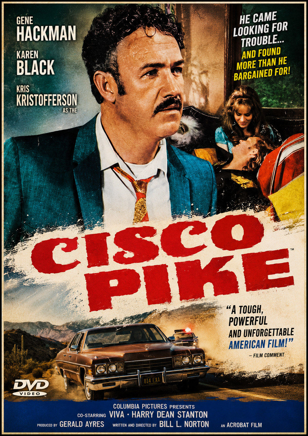 CISCO PIKE (1972) Gene Hackman,Karen Black,Kris Kristofferson - PUBLIC DOMAIN DVD ONLY NO CASE